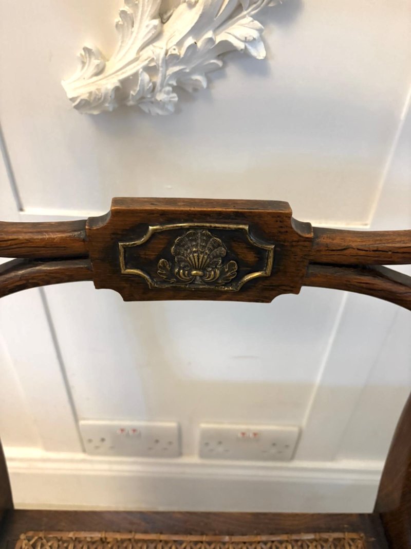 Antique Regency Mahogany Dining Chairs – Set of Six with Cane Seats, Five Singles & One Carver - Image 13